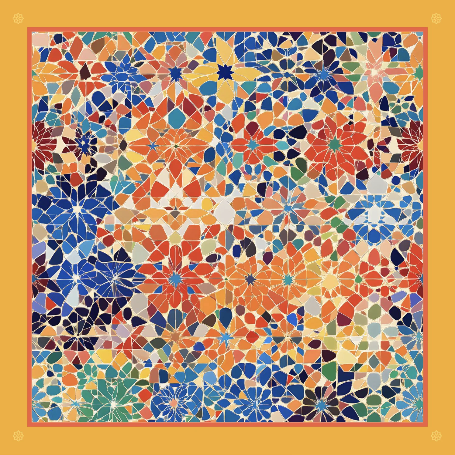 Foulard L’Éclat du Zellige — une floraison géométrique